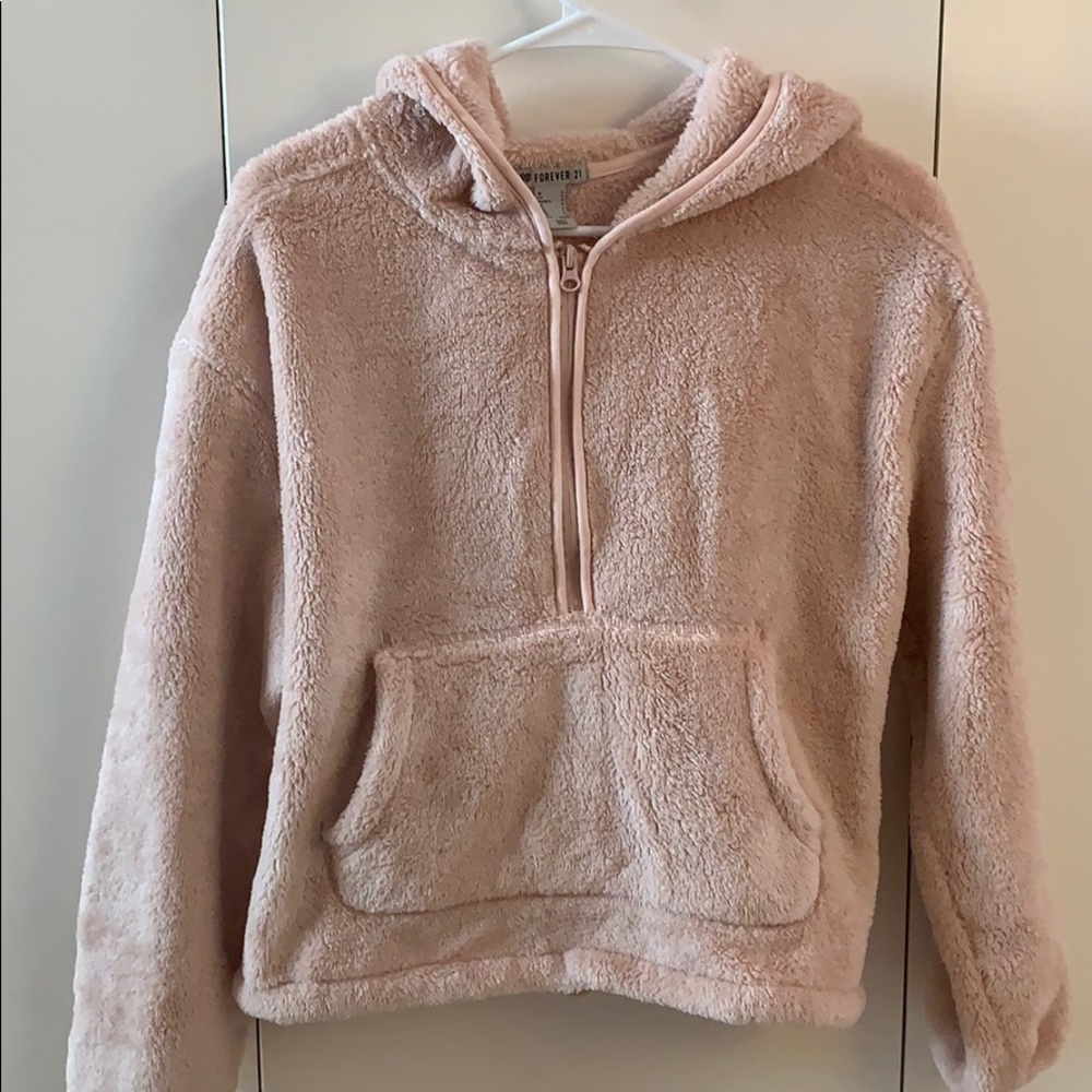 Pink Half zip Sherpa